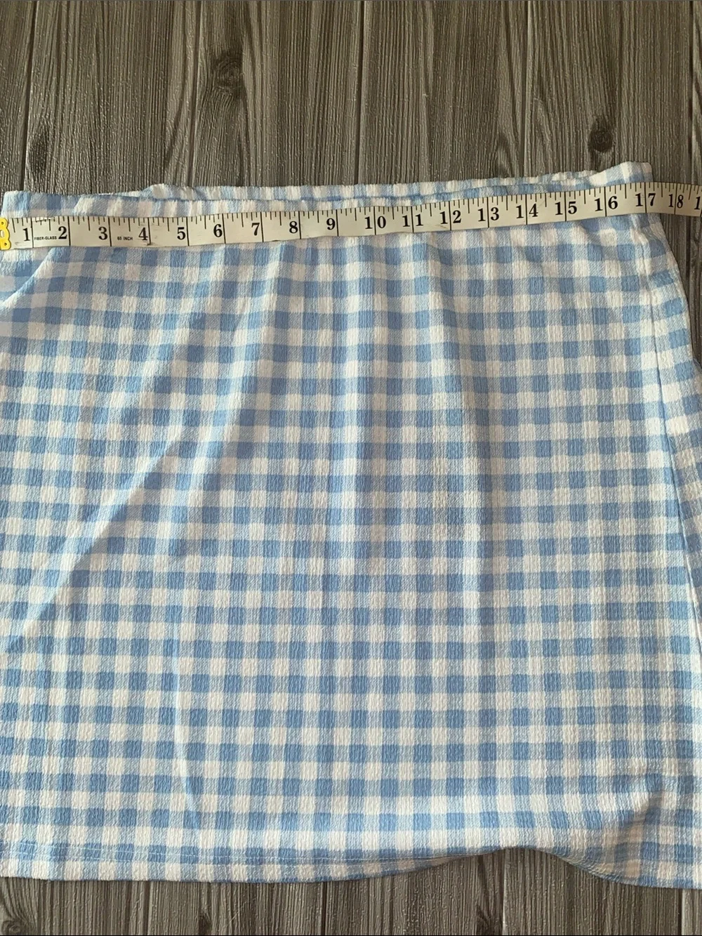 Vero Moda Blue and White Gingham Mini Skirt - Picture 4 of 7